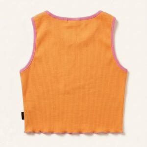 Von Dutch Originals Lettuce Hem Ribbed Crop Tank Top