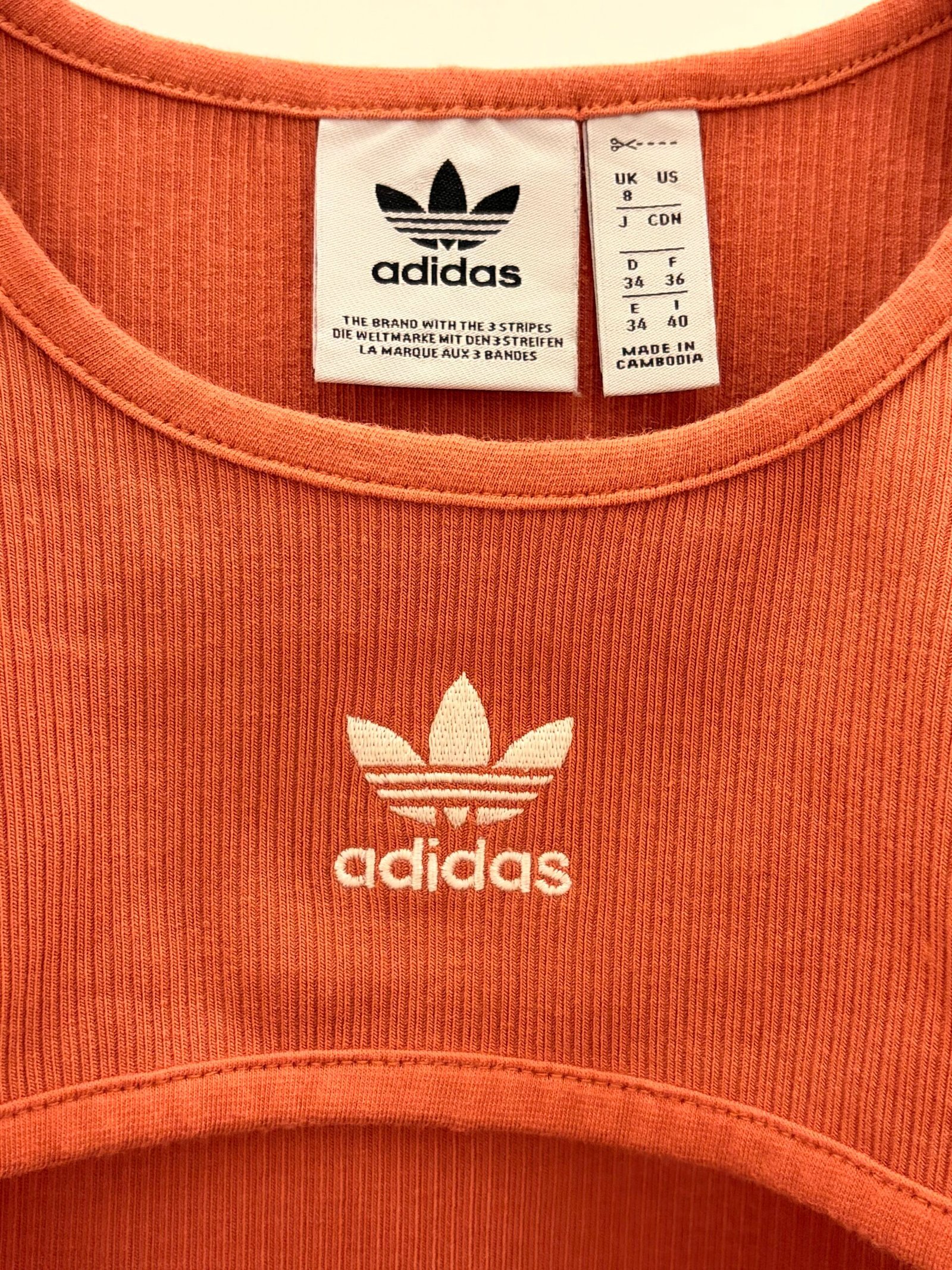 adidas Originals Ribbed Cut-Out Crop Tank Top - Image 3