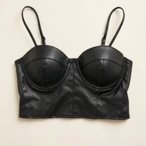 Corset Bustier Top Faux Leather