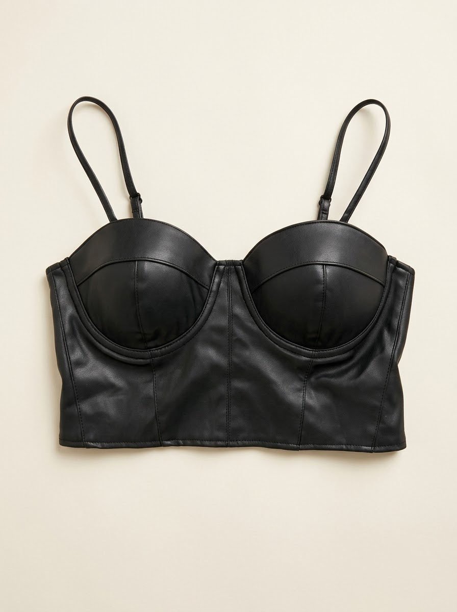 Corset Bustier Top Faux Leather