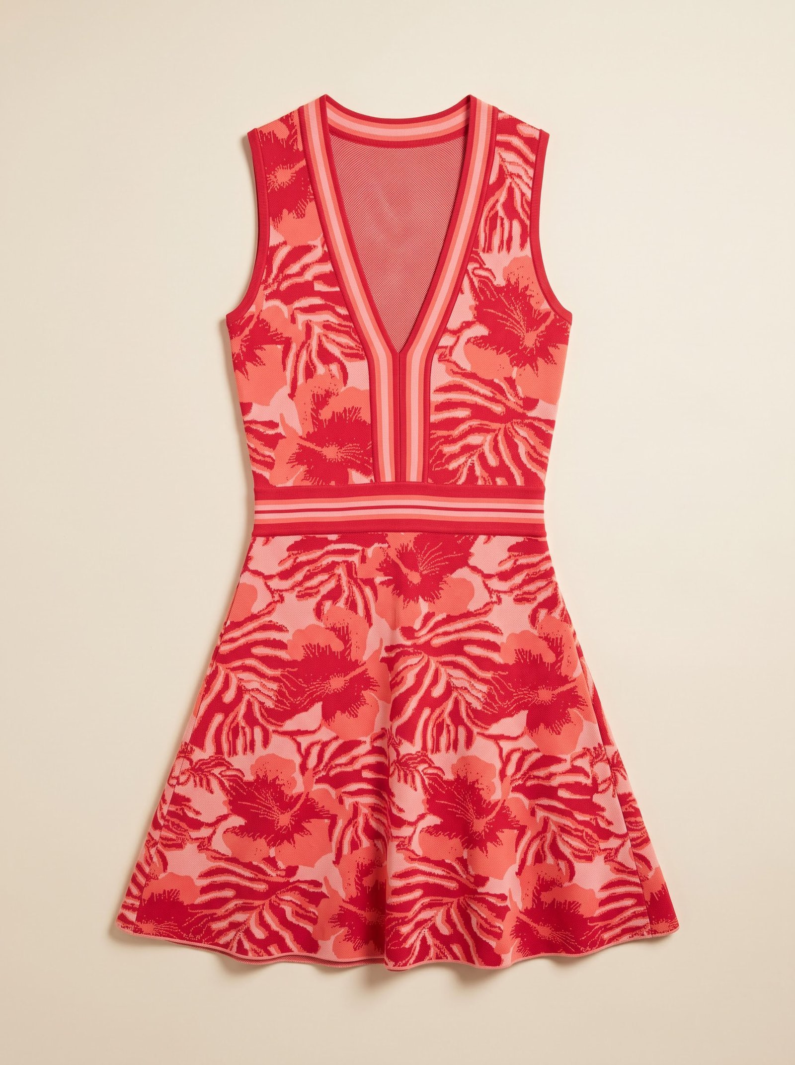 GUESS Tropical Floral Jacquard Knit Mini Dress
