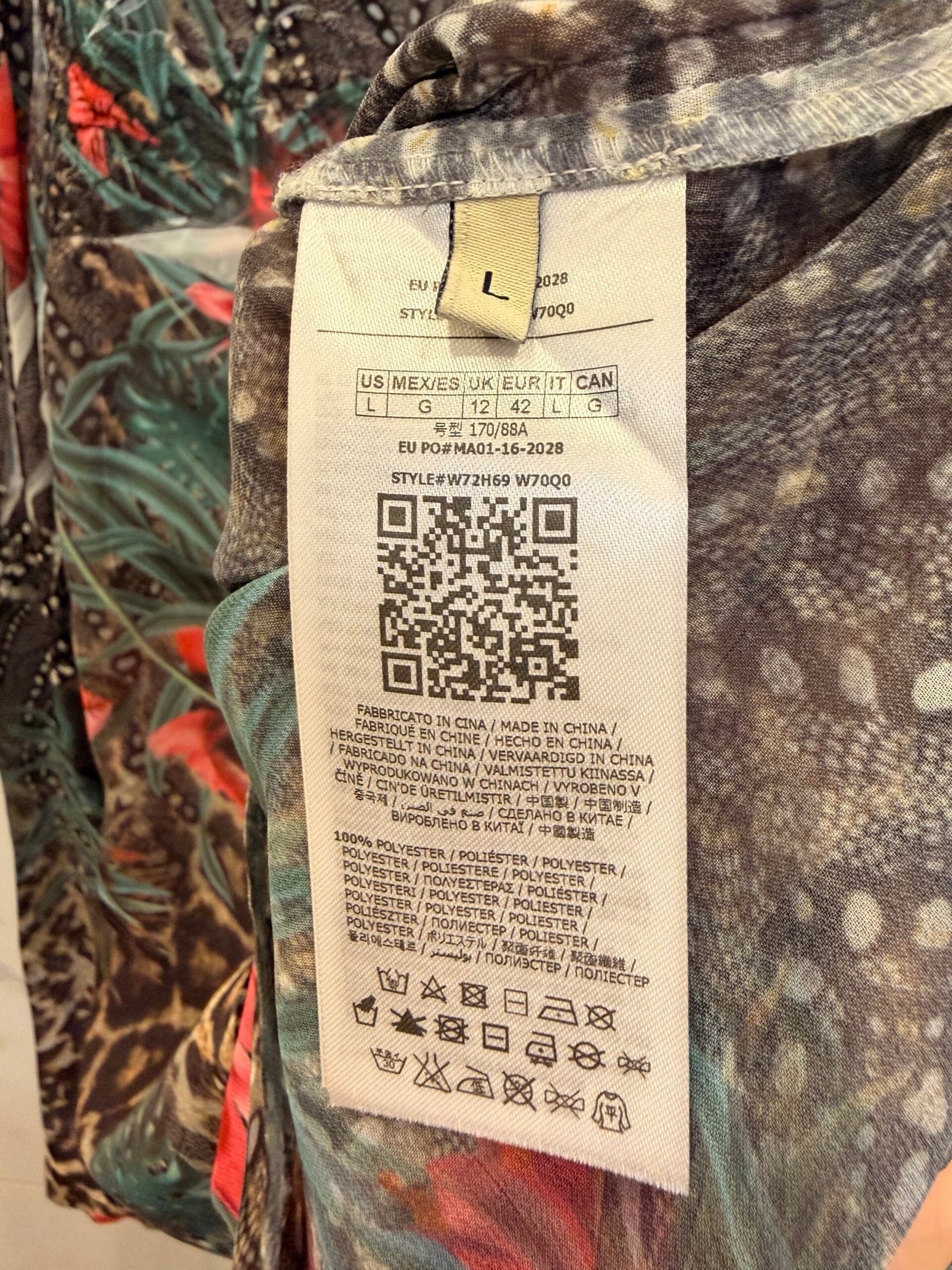 GUESS Sheer Animal & Floral Print Chiffon Shirt - Image 4
