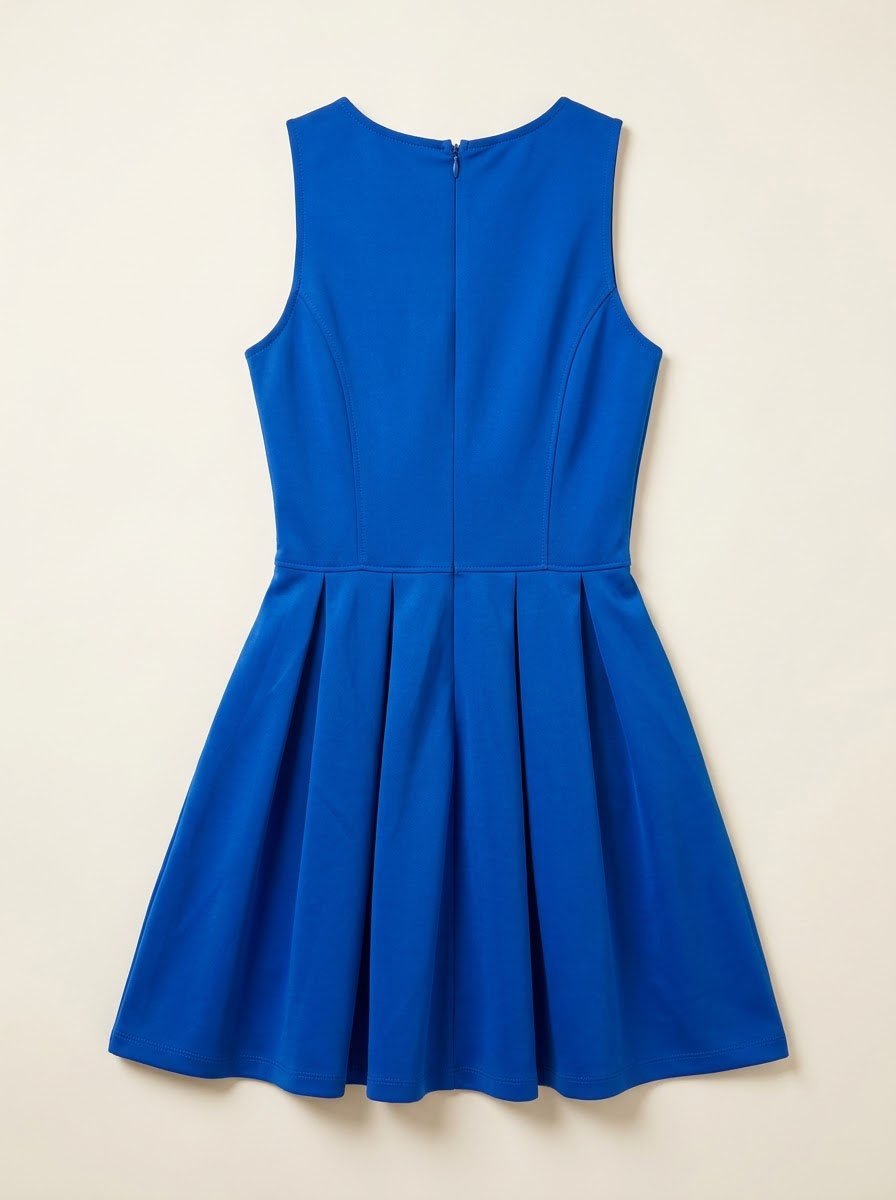 Superdry Royal Blue Pleated Skater Mini Dress - Image 3