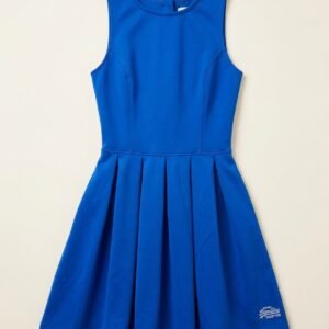 Superdry Royal Blue Pleated Skater Mini Dress