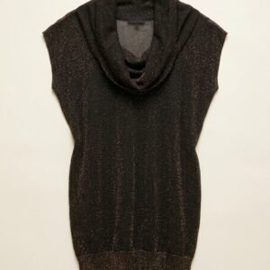 Ted Baker London Metallic Lurex Cowl Neck Knit Tunic Dress