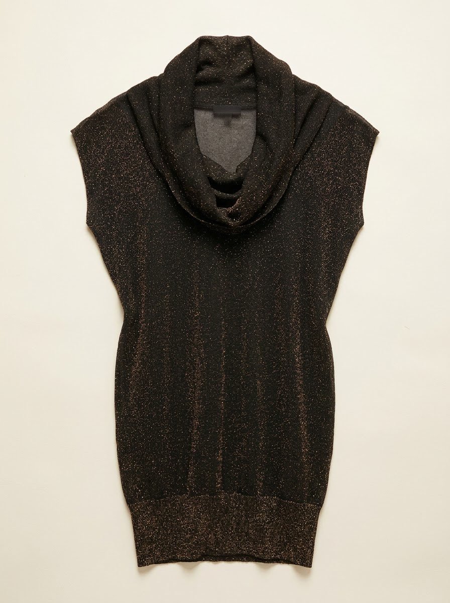Ted Baker London Metallic Lurex Cowl Neck Knit Tunic Dress
